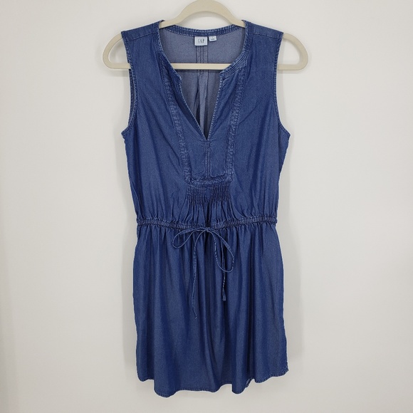 Gap Chambray Sleeveless Dress Sz S - Picture 1 of 8